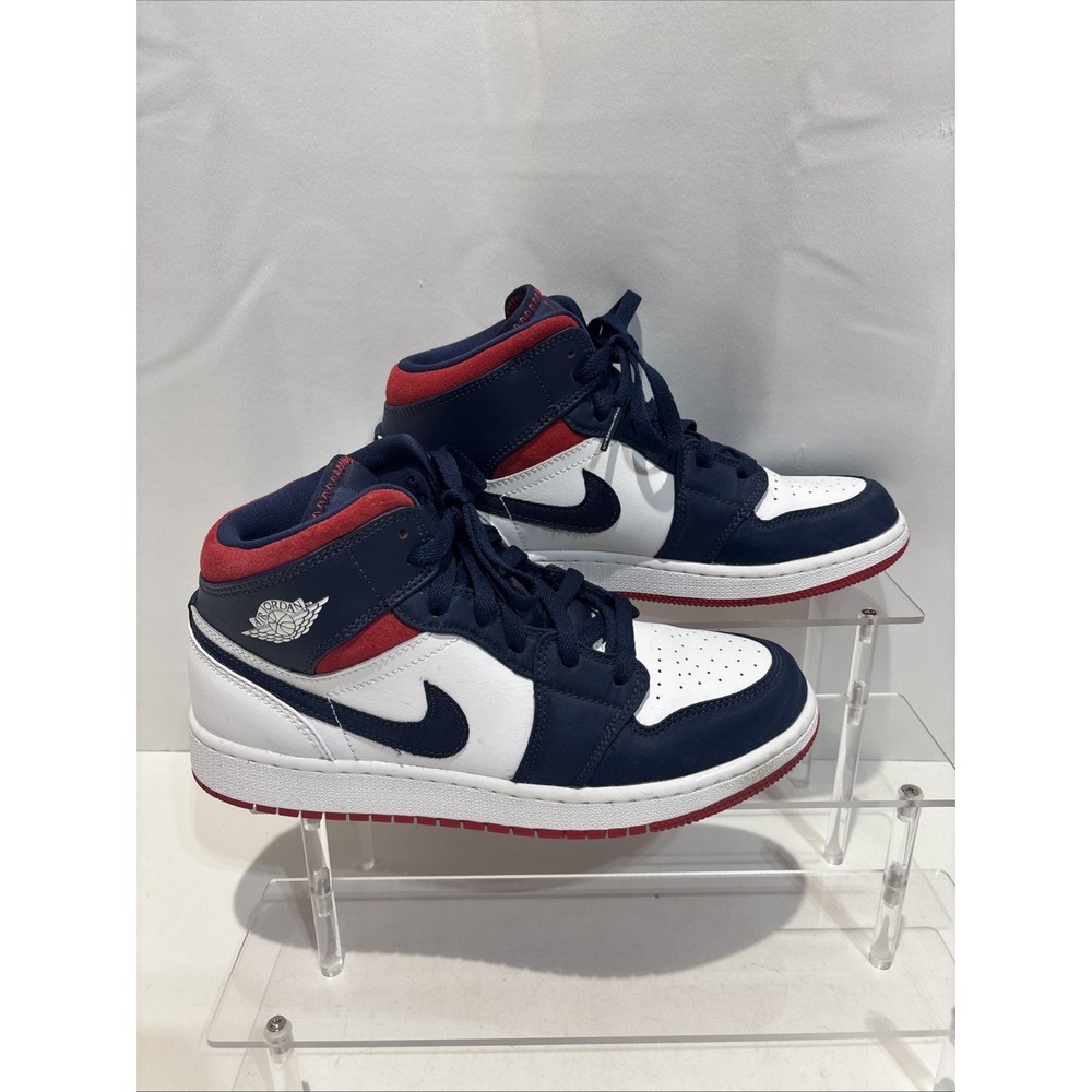 Air Jordan 1 Mid SE GS USA Olympic White Red Blue 6.5Y Youth 8 Womens BQ6931-104